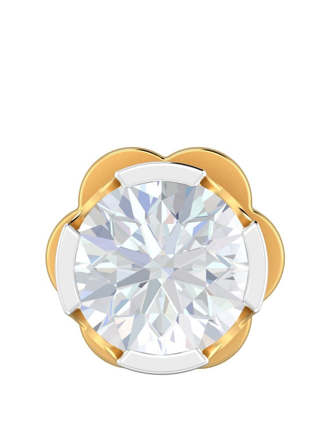 

KUBERBOX 18KT Gold Diamond-Studded Nose Pin-0.45gm