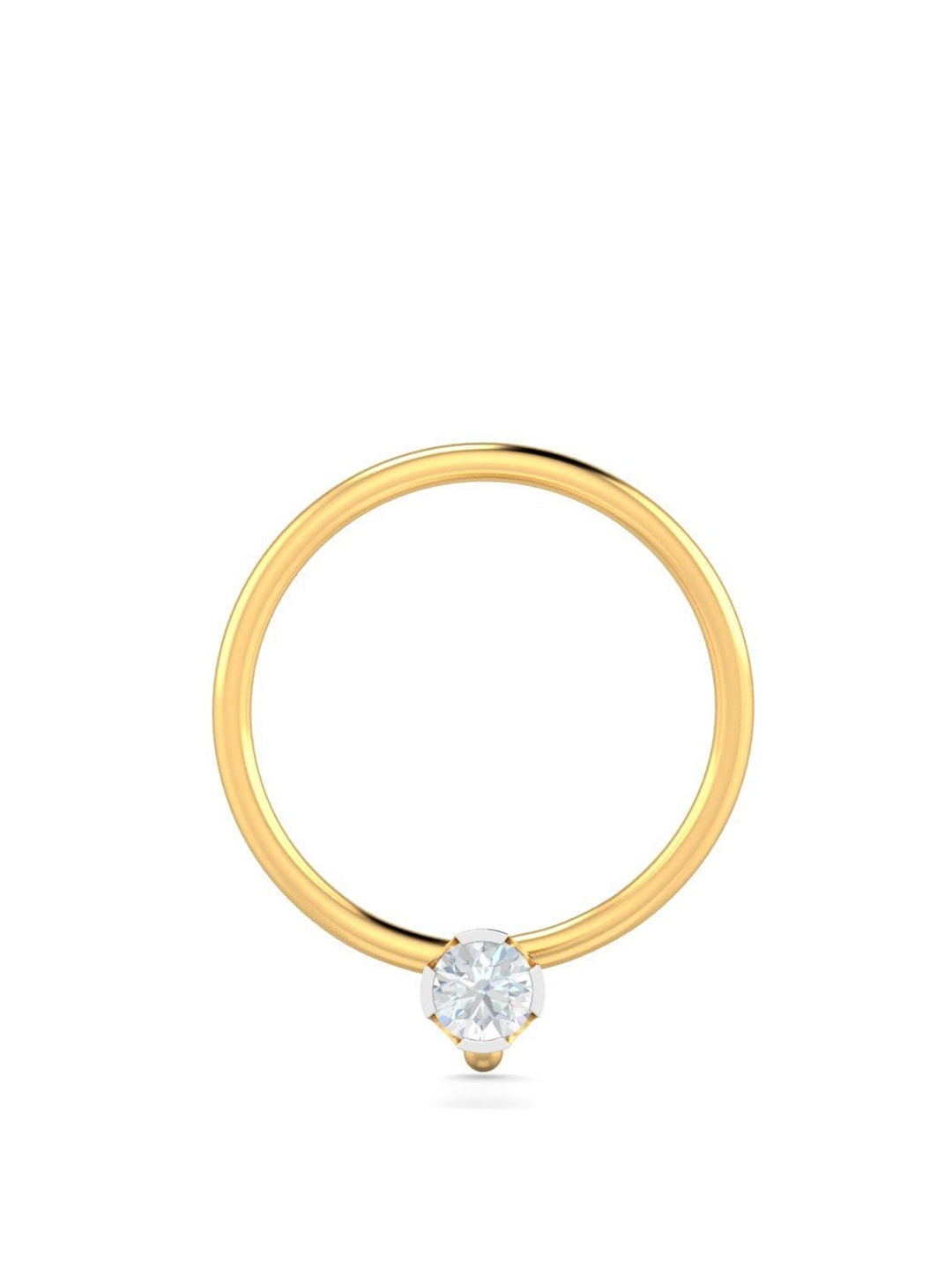 

KUBERBOX 18KT Gold Diamond-Studded Nose Pin-0.39gm