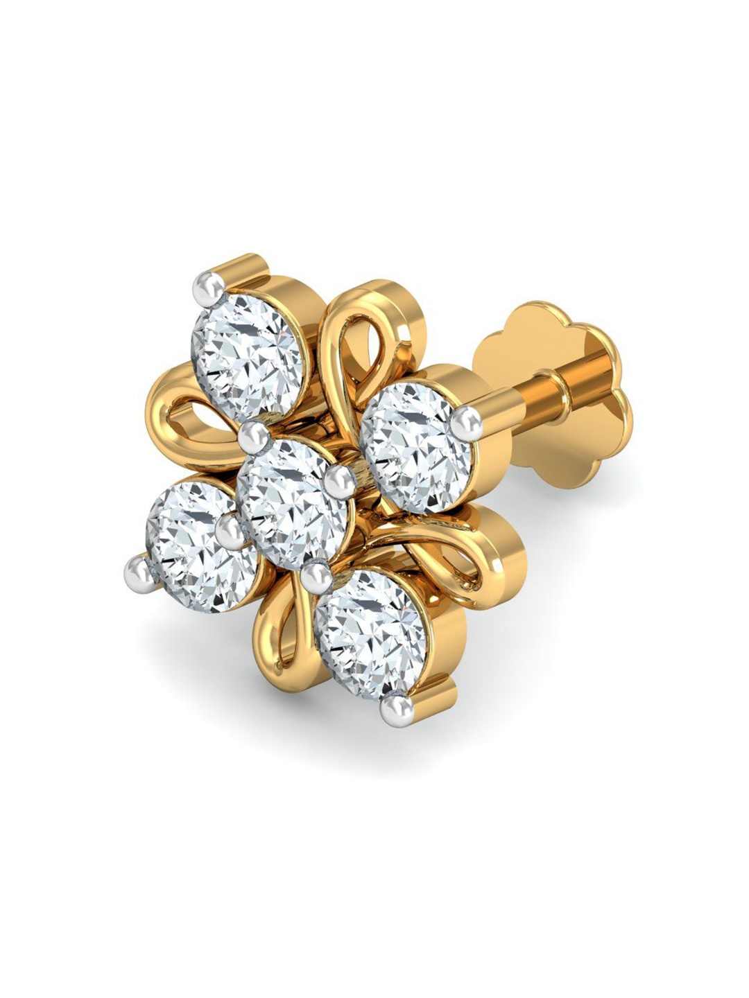 

KUBERBOX 18K Yellow Gold Diamond Radial Studded Nose Stud