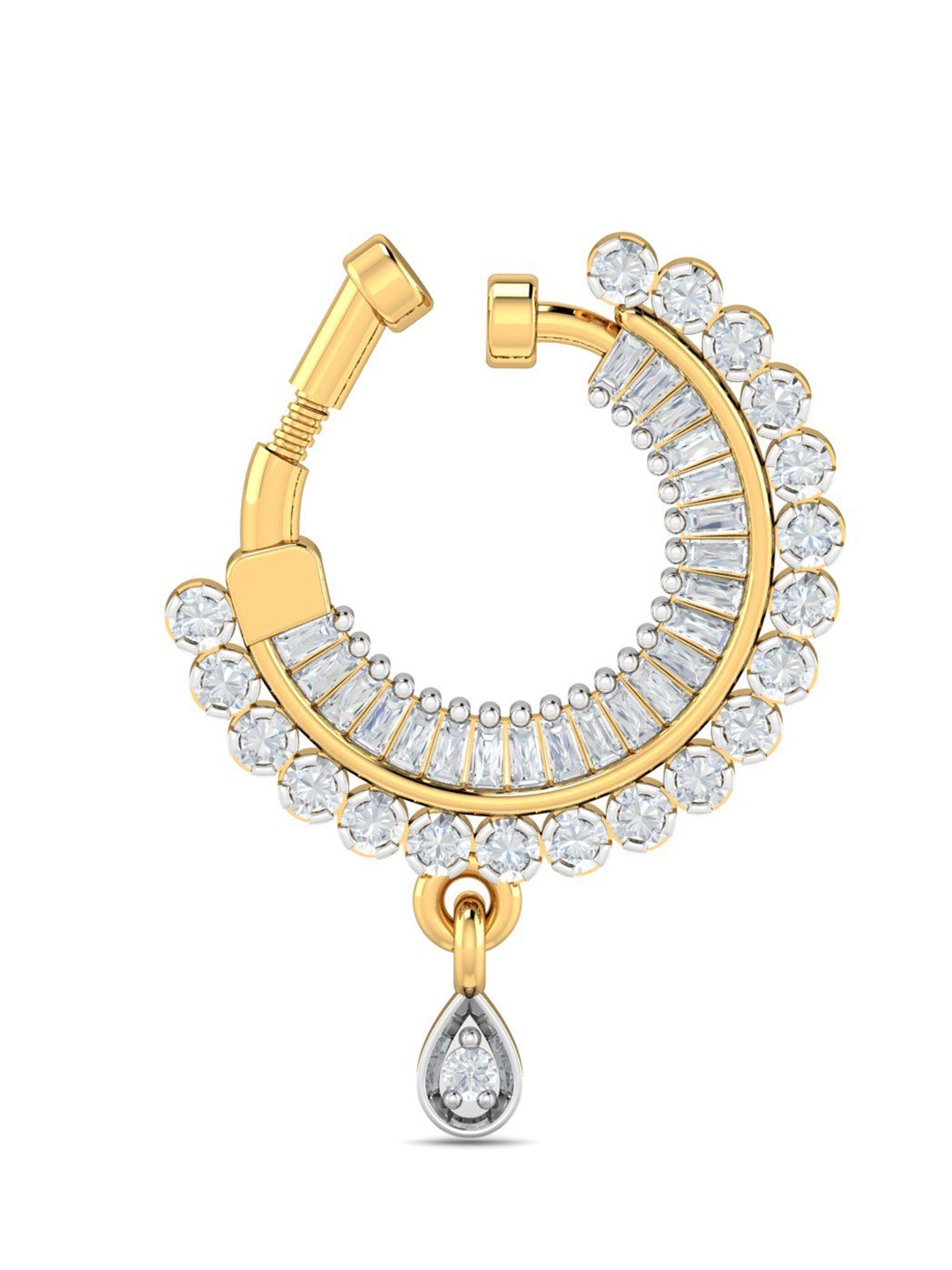 

KUBERBOX 18K Yellow Gold Traditional Diamond Nath (Non-Pierced)