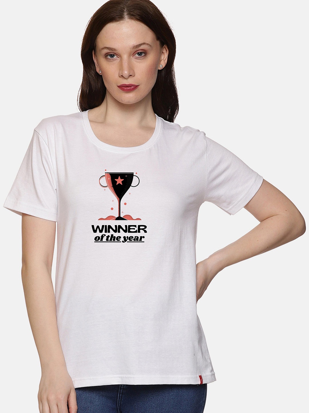

NOT YET by us Typography Printed T-shirt, White