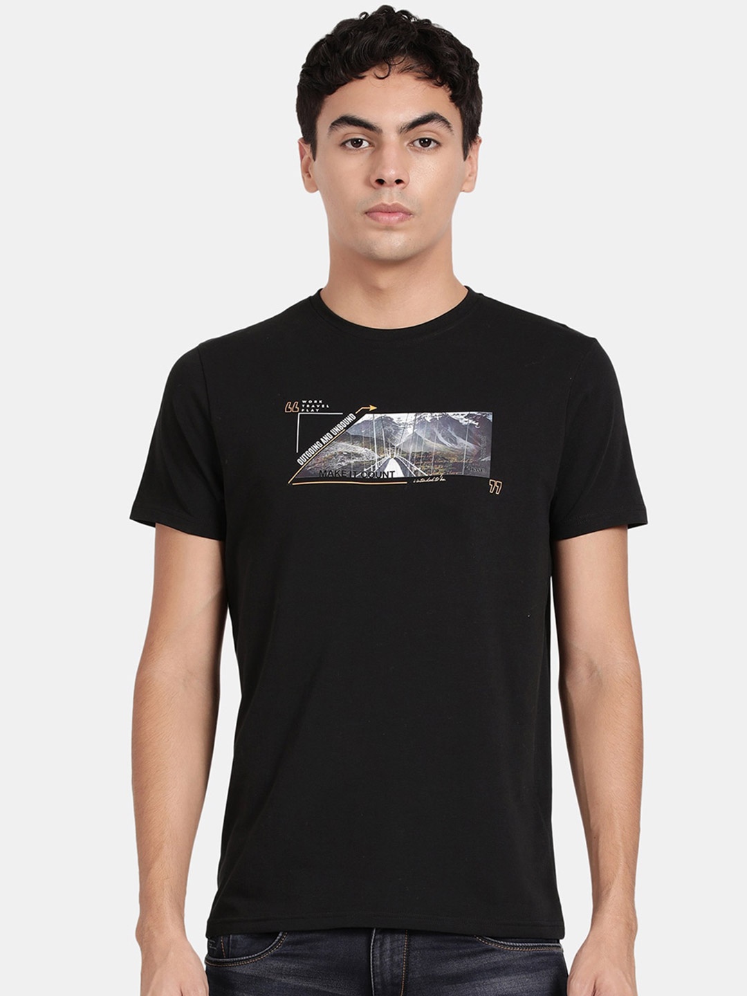 t-base People & Place Printed T-shirt, Black