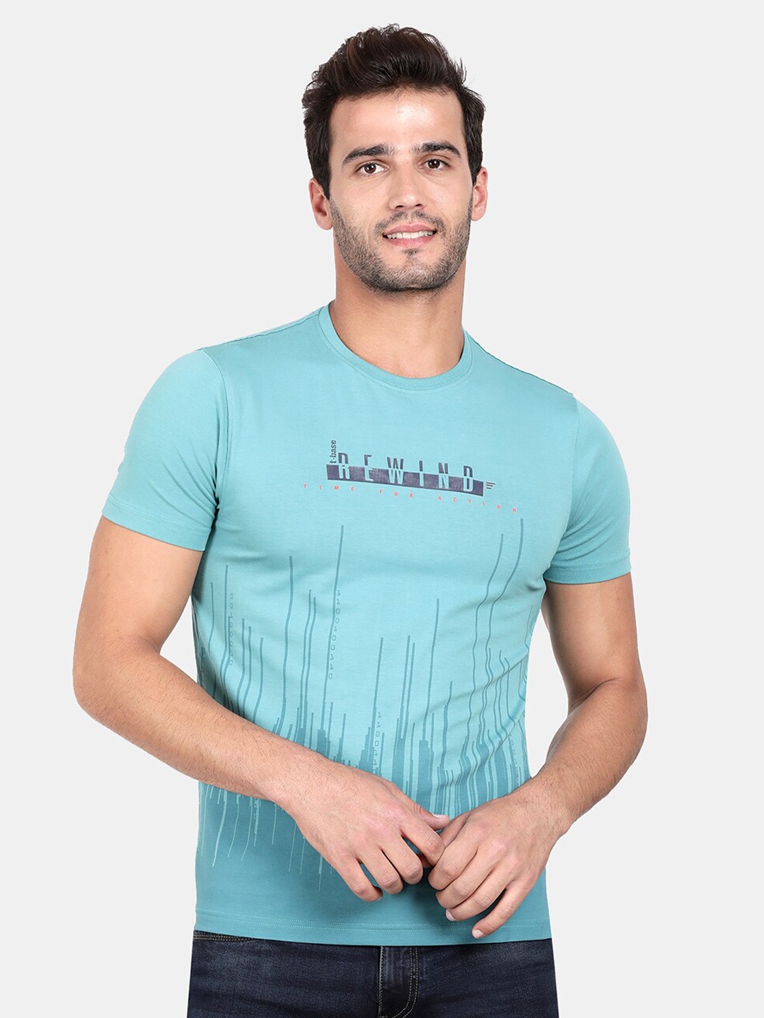 

t-base Graphic Printed Round Neck T-shirt, Green