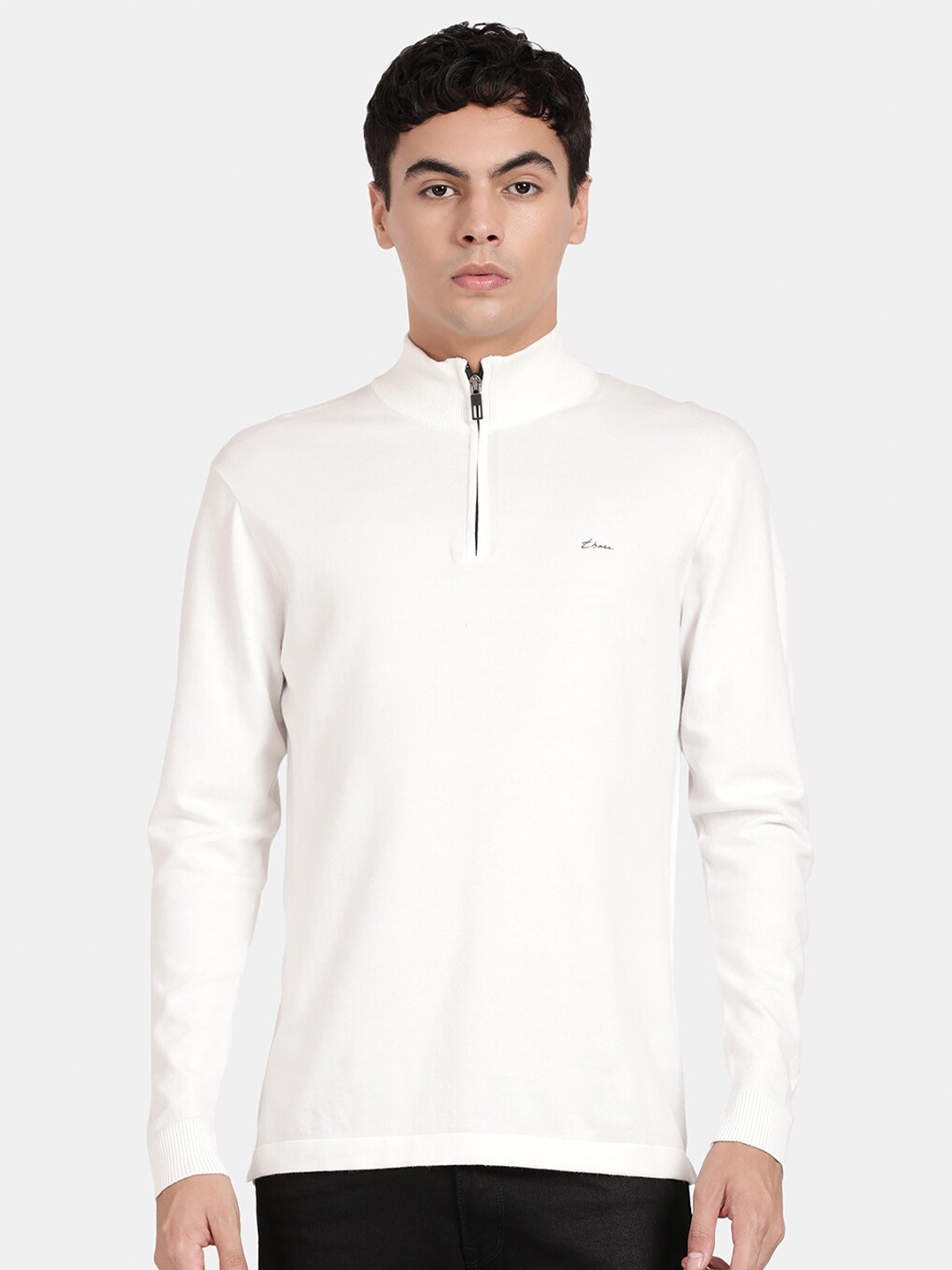 

t-base Men High Neck Long Sleeves T-shirt, White