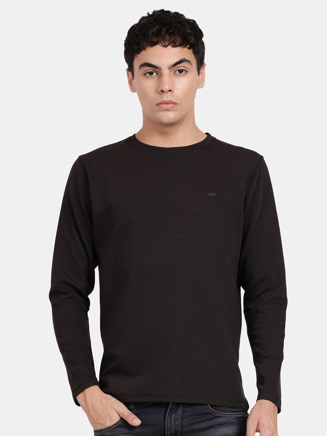 

t-base Long Sleeves Regular Fit Cotton T-shirt, Black