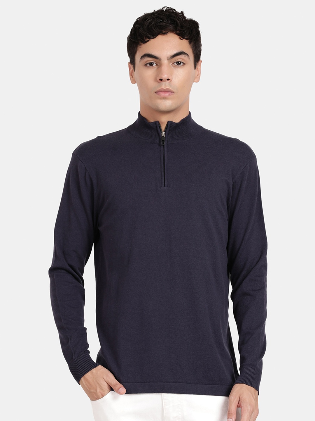 

t-base High Neck Long Sleeves T-shirt, Navy blue