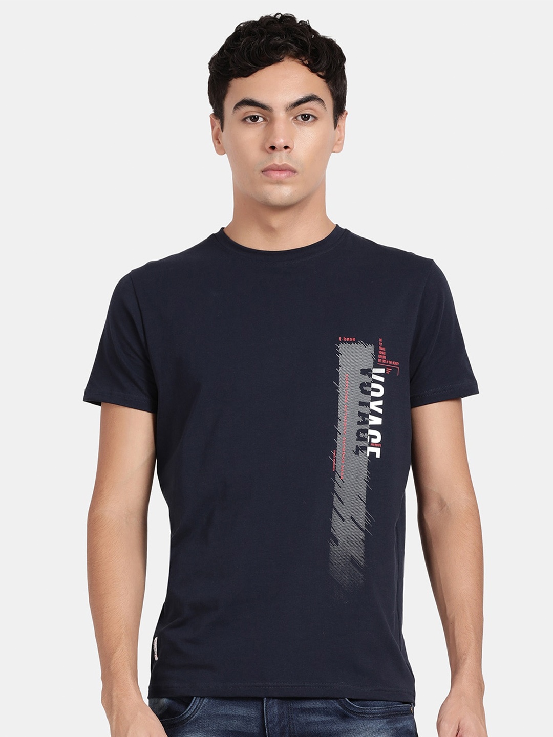 

t-base Round Neck Cotton T-shirt, Navy blue