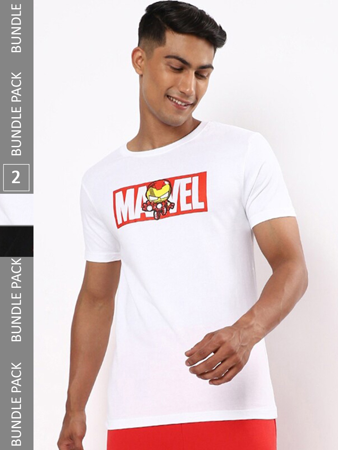

Bewakoof Pack of 2 Graphic Printed T-shirts, Black