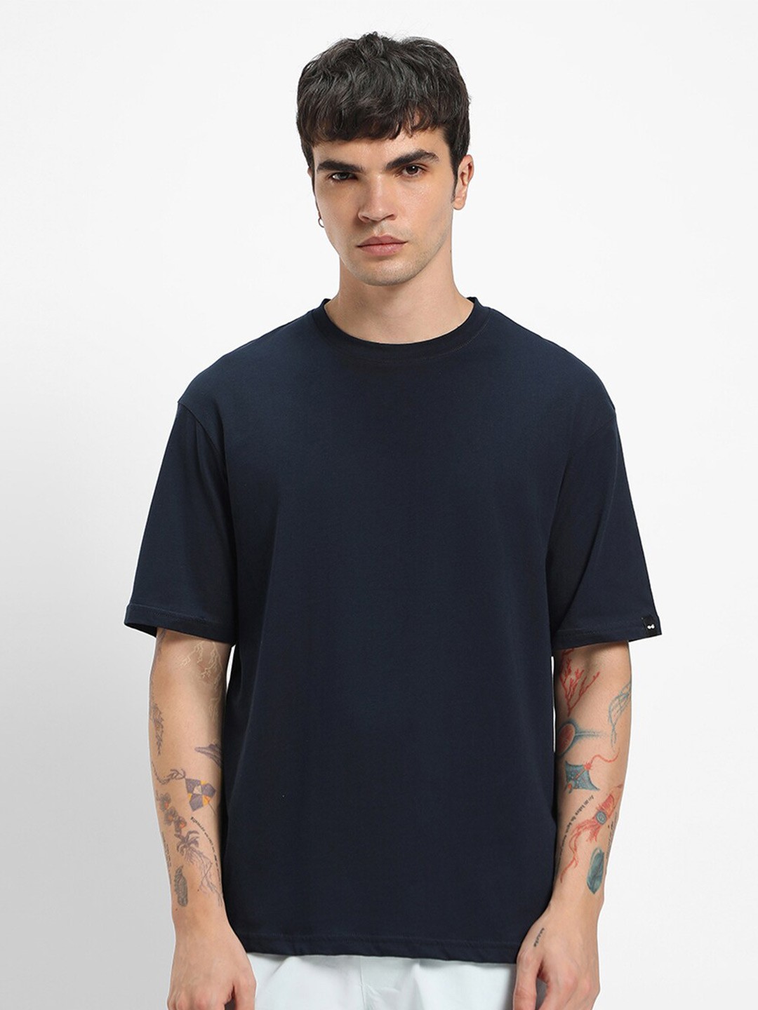 

Bewakoof Blue Oversized T-shirt, Navy blue