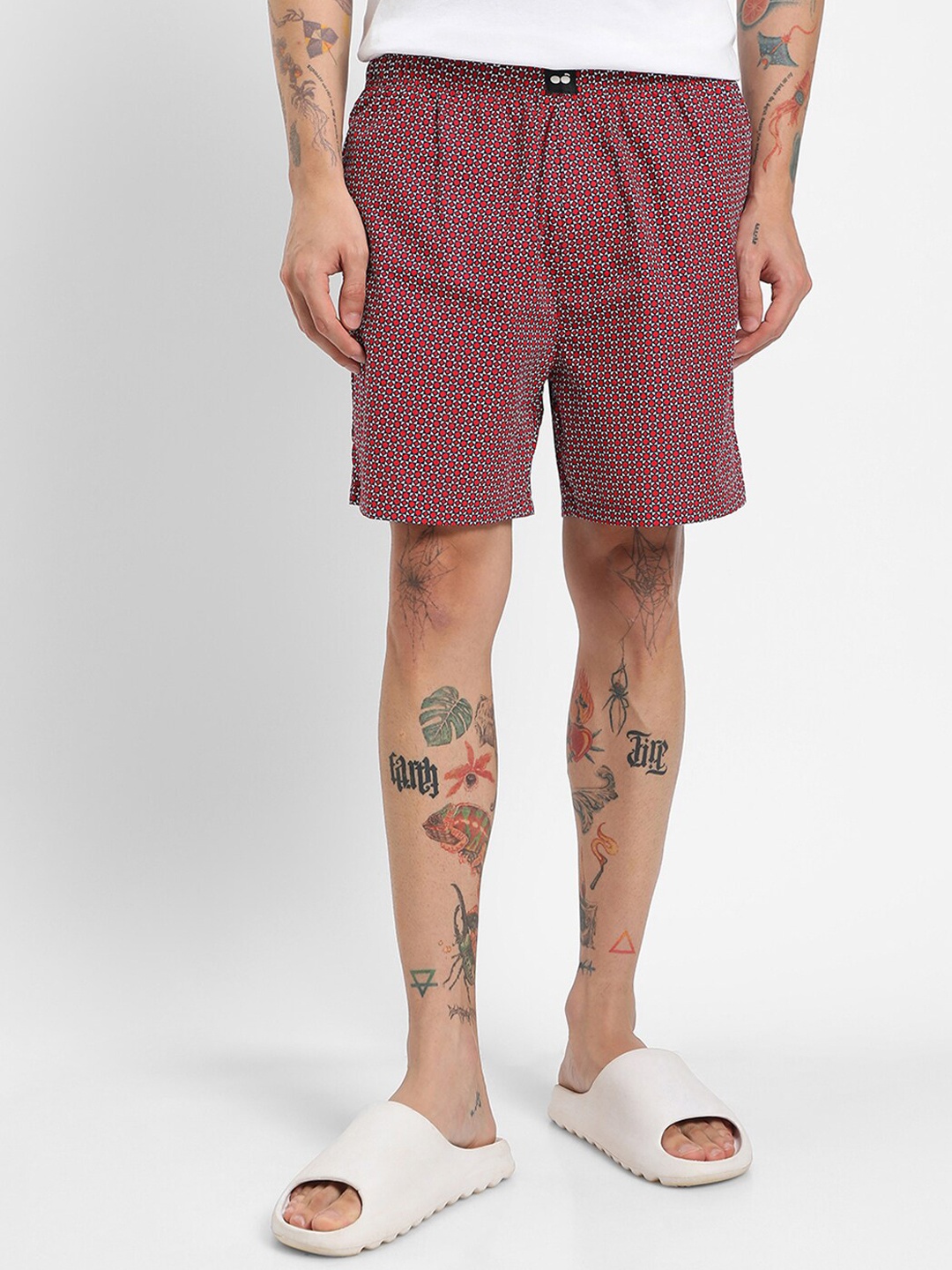 

Bewakoof Maroon All Over Printed Boxers