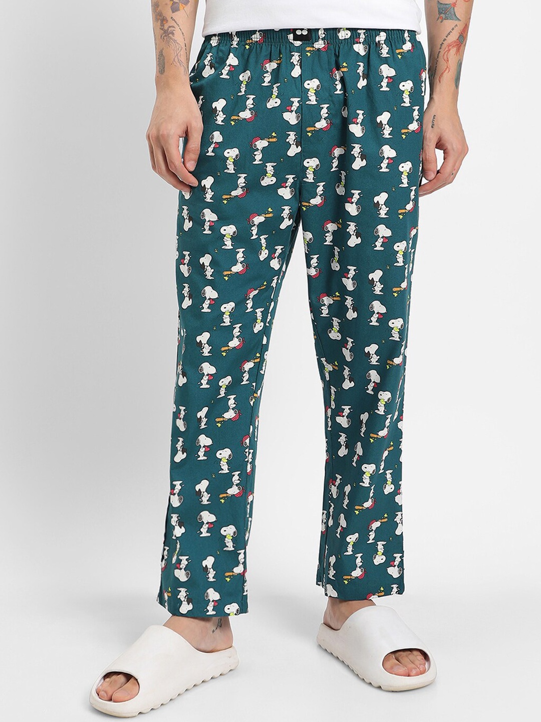 

Bewakoof Blue All Over Printed Pyjamas, Teal