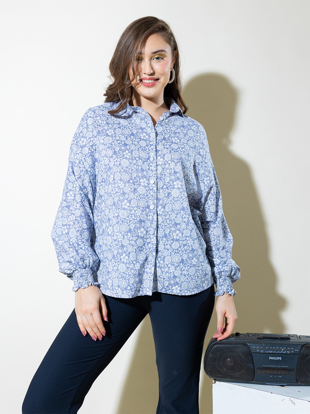 

Stylecast X Hersheinbox Floral Printed Casual Shirt, Purple