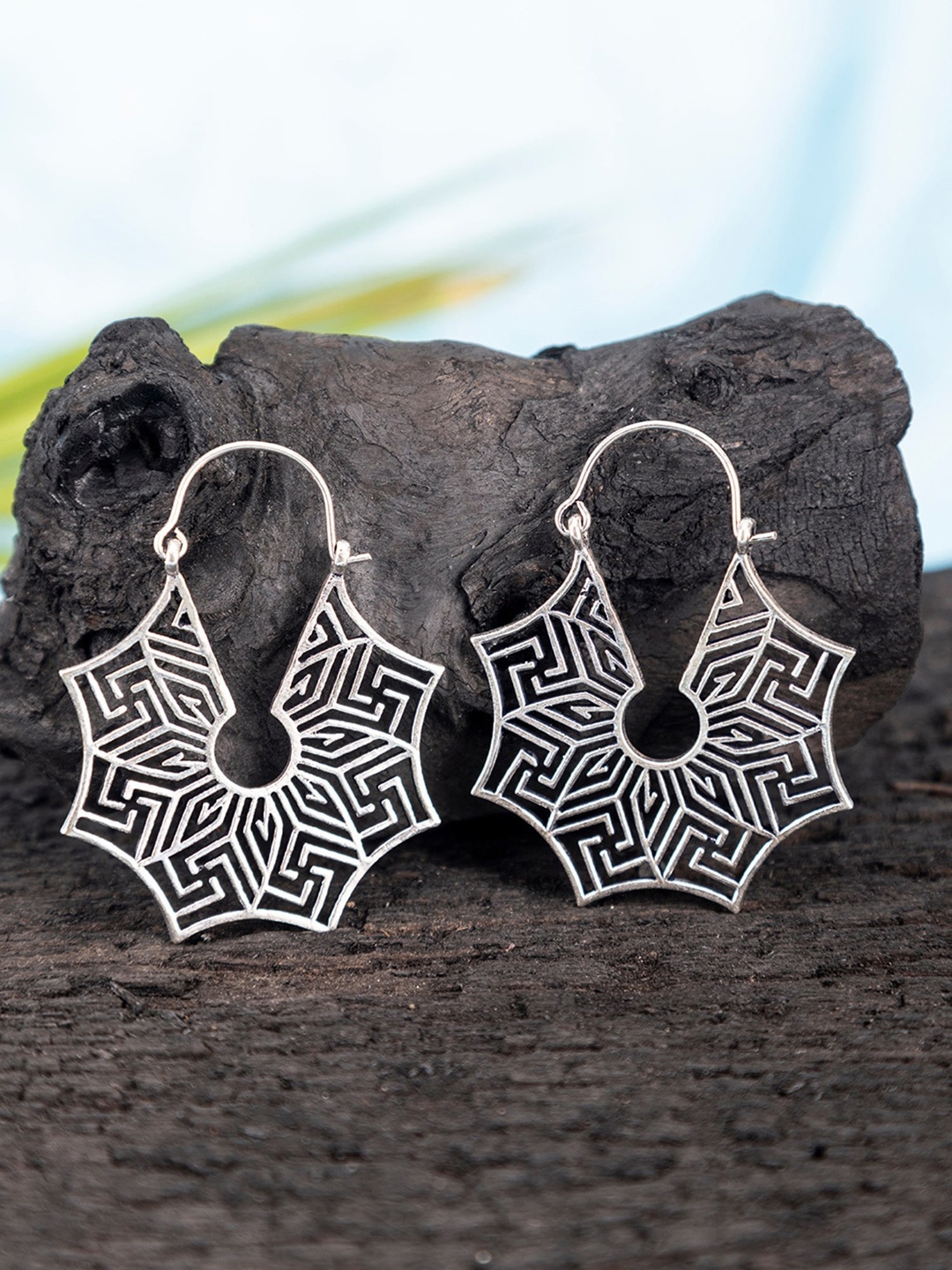 

Studio One Love Silver-Plated Contemporary Drop Earrings