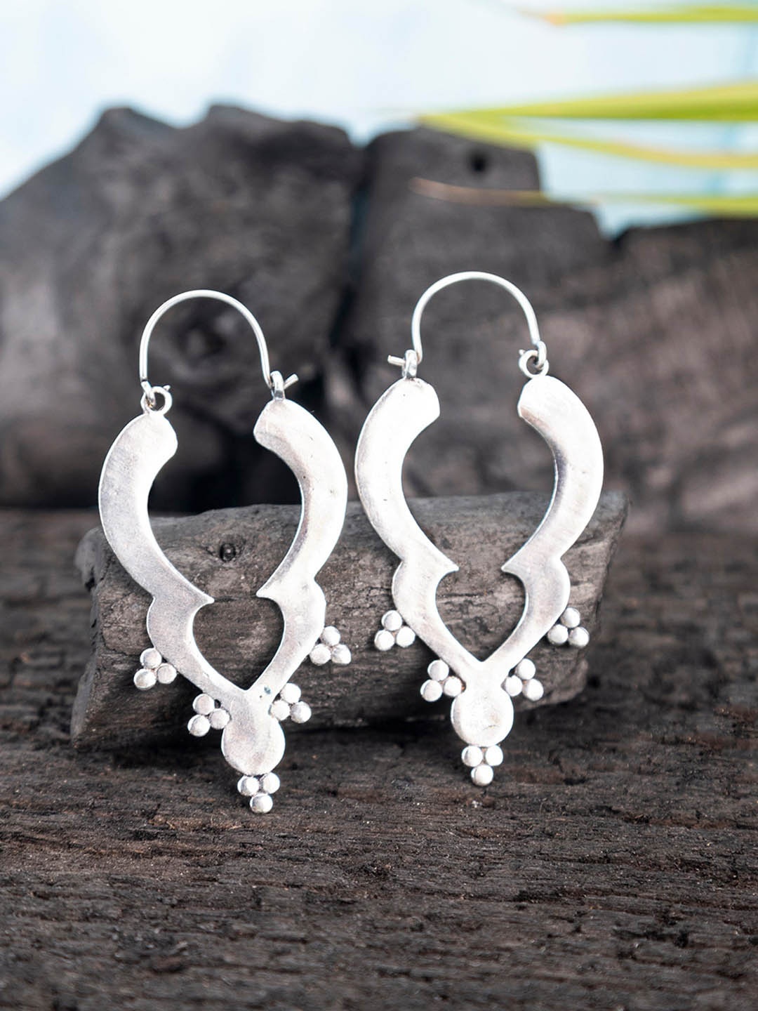 

Studio One Love Silver-Plated Contemporary Drop Earrings
