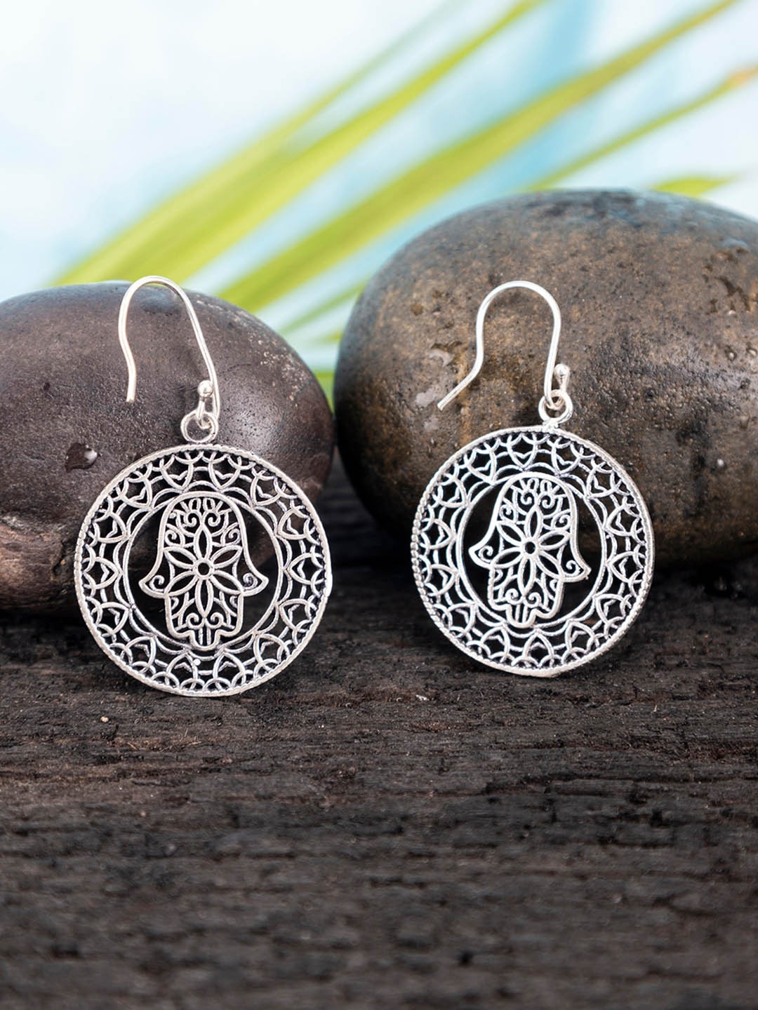 

Studio One Love Silver-Toned Contemporary Drop Earrings