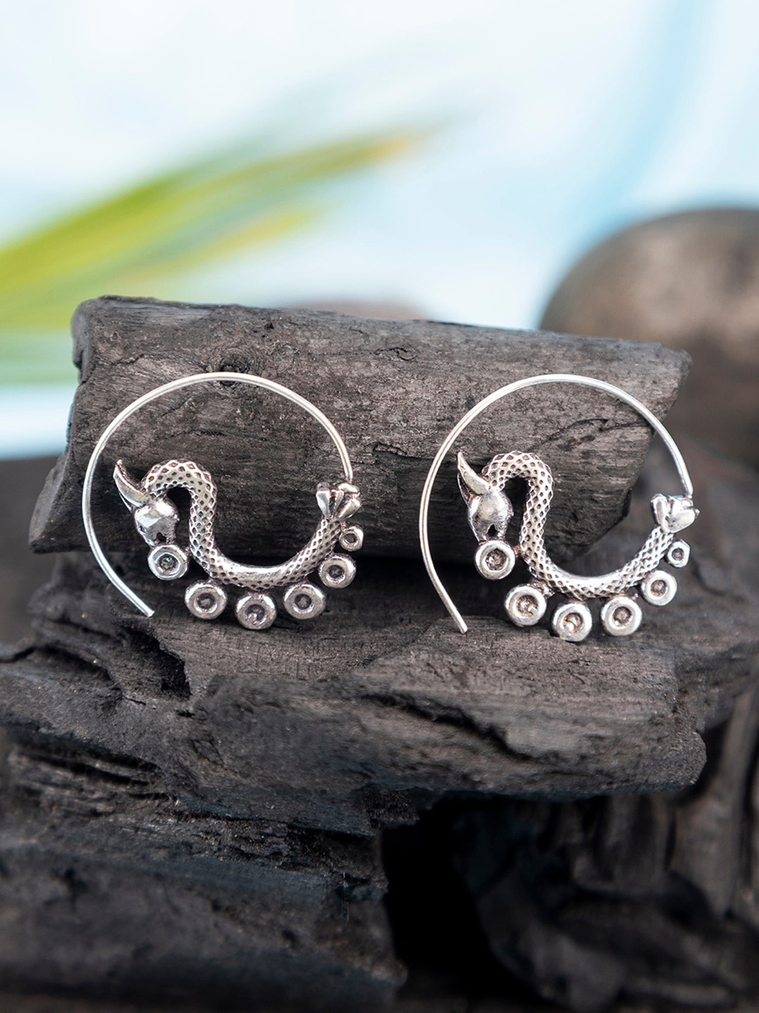 

Studio One Love Silver-Toned Circular Hoop Earrings