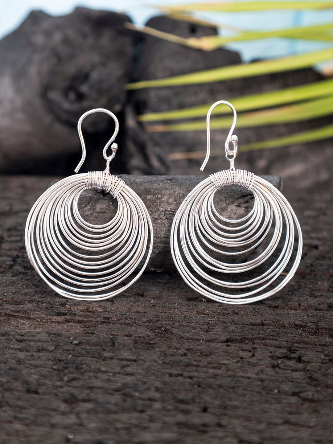 

Studio One Love Silver-Plated Contemporary Drop Earrings