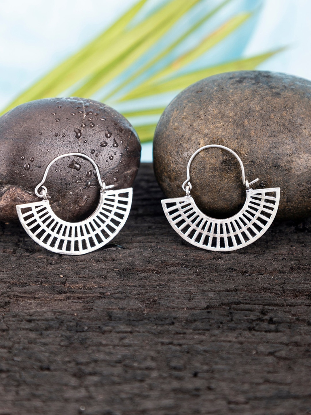

Studio One Love Silver-Plated Contemporary Hoop Earrings