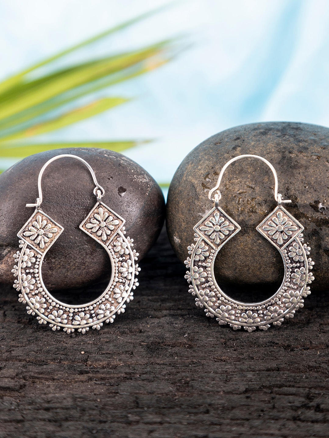 

Studio One Love Silver-Plated Contemporary Drop Earrings