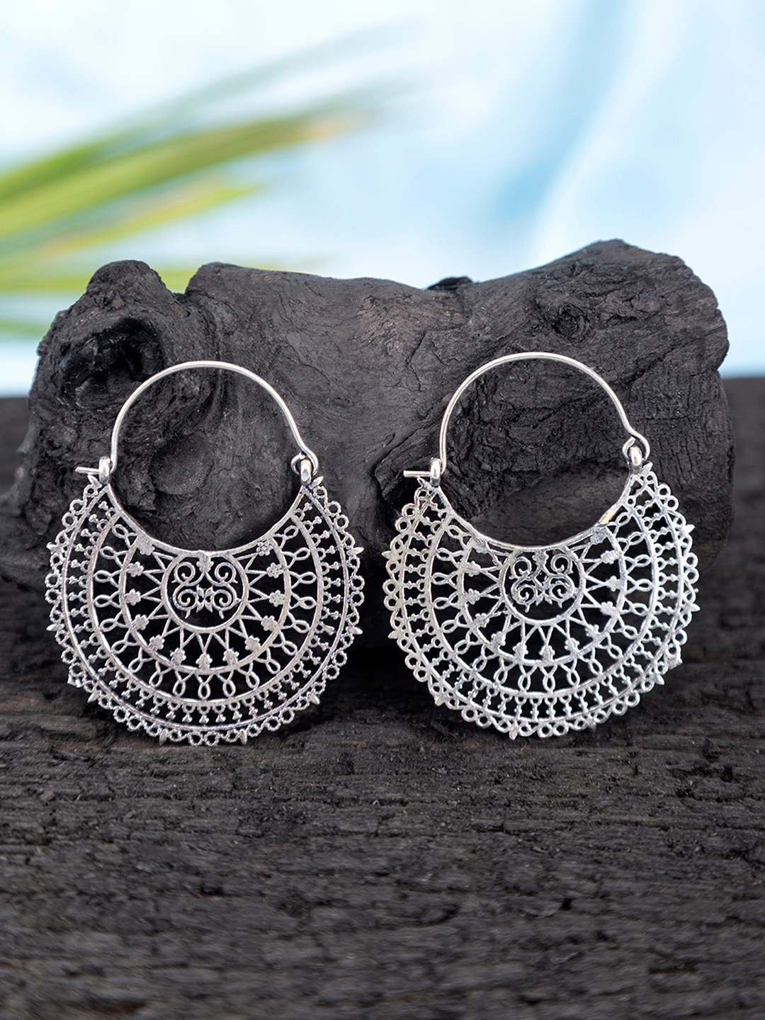 

Studio One Love Contemporary Chandbalis Earrings, Silver