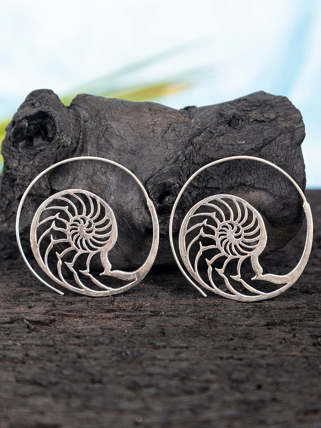 

Studio One Love Silver-Plated Contemporary Hoop Earrings