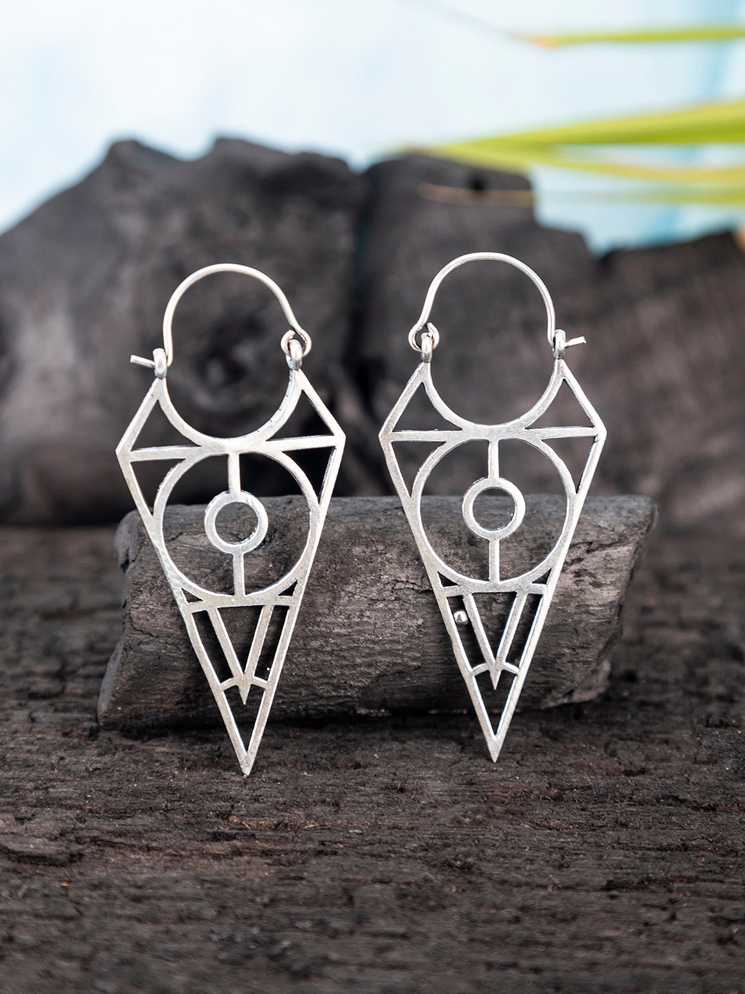 

Studio One Love Silver-Plated Contemporary Drop Earrings