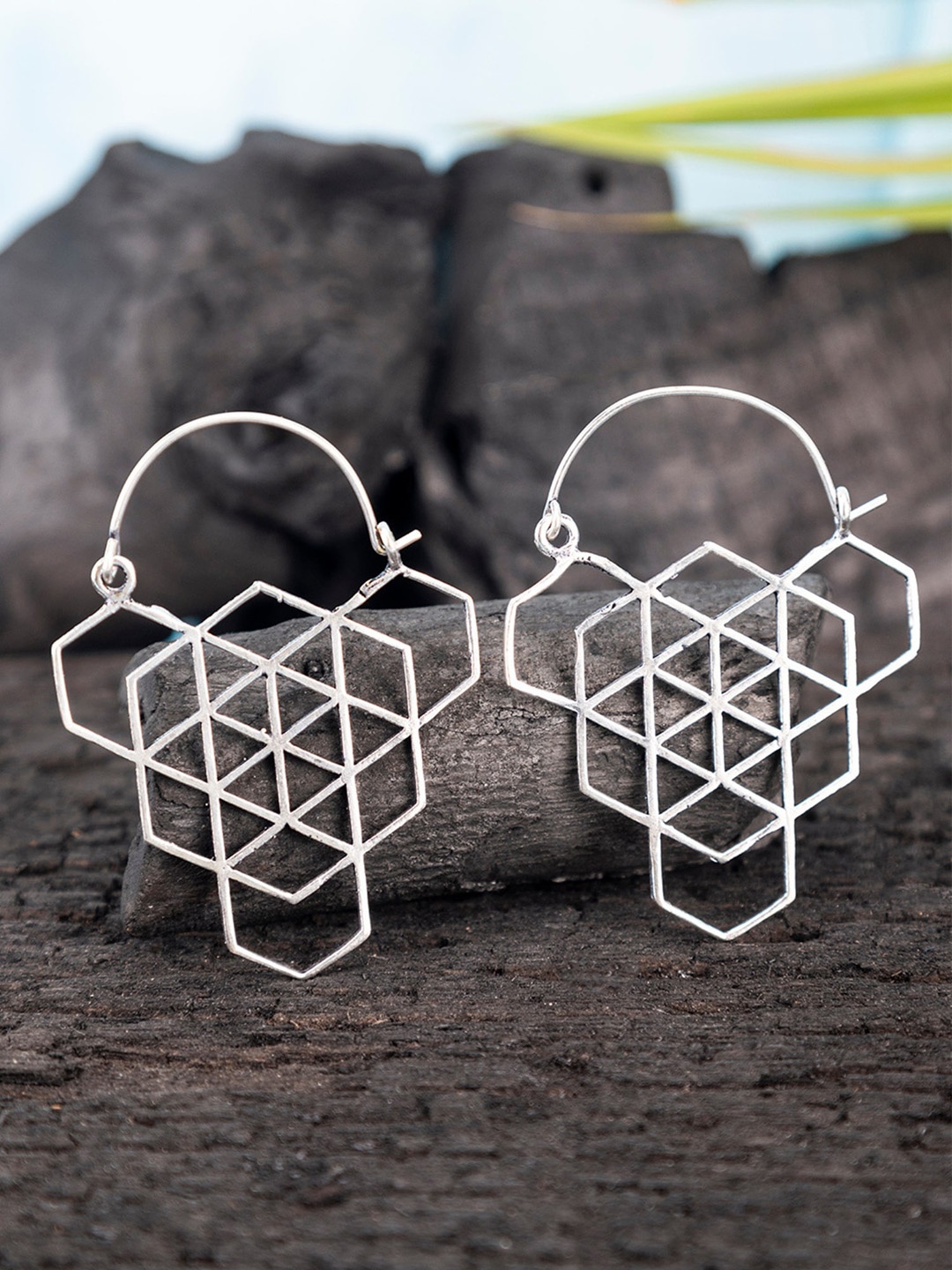 

Studio One Love Silver-Plated Contemporary Drop Earrings