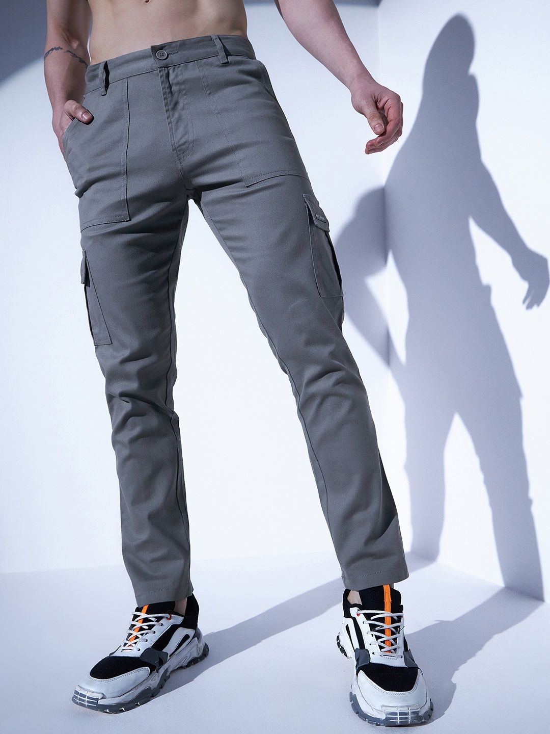

Hubberholme Men Smart Easy Wash Chinos Trousers, Grey