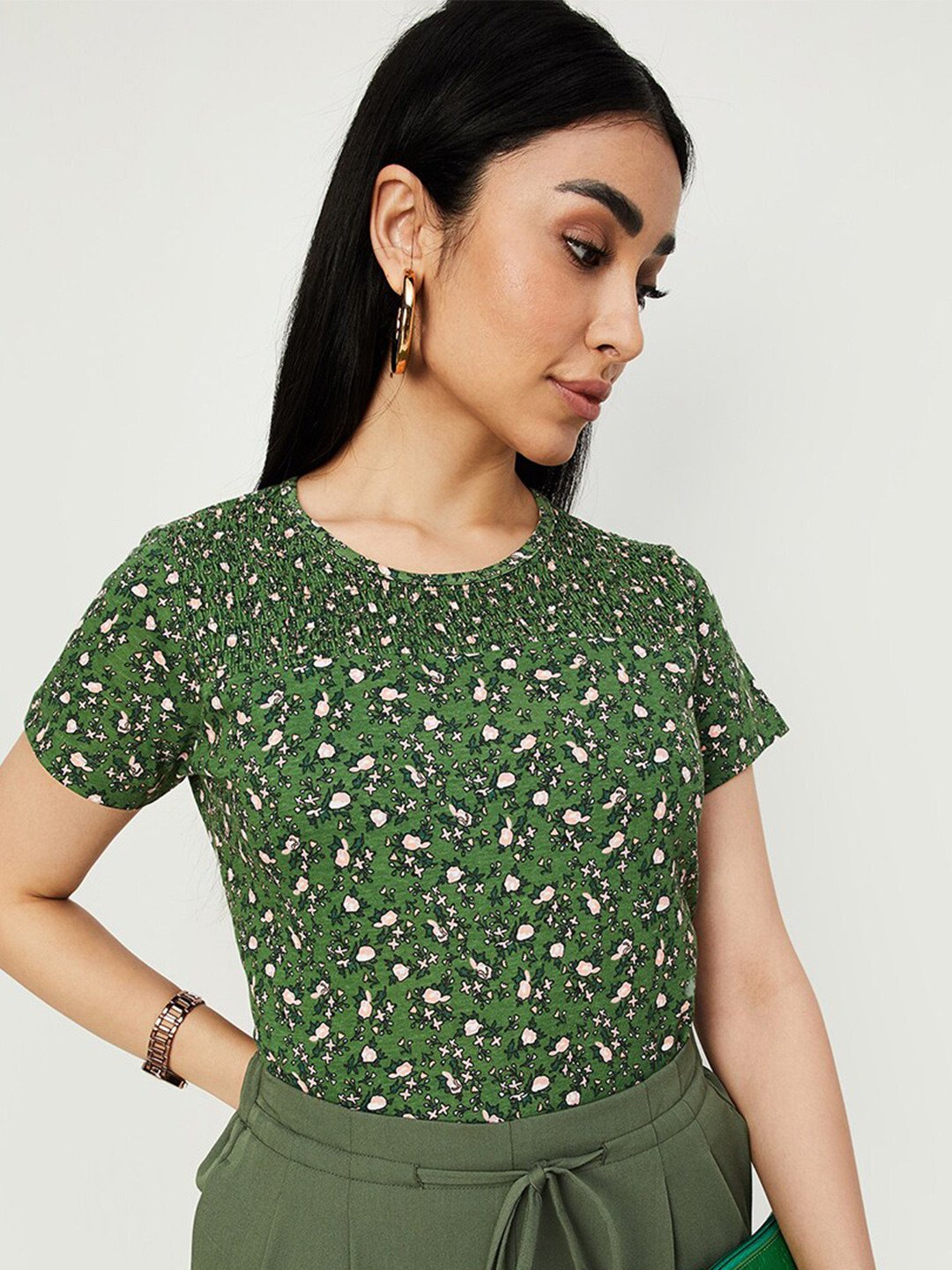 

max Conversational Printed Cotton T-shirt, Green