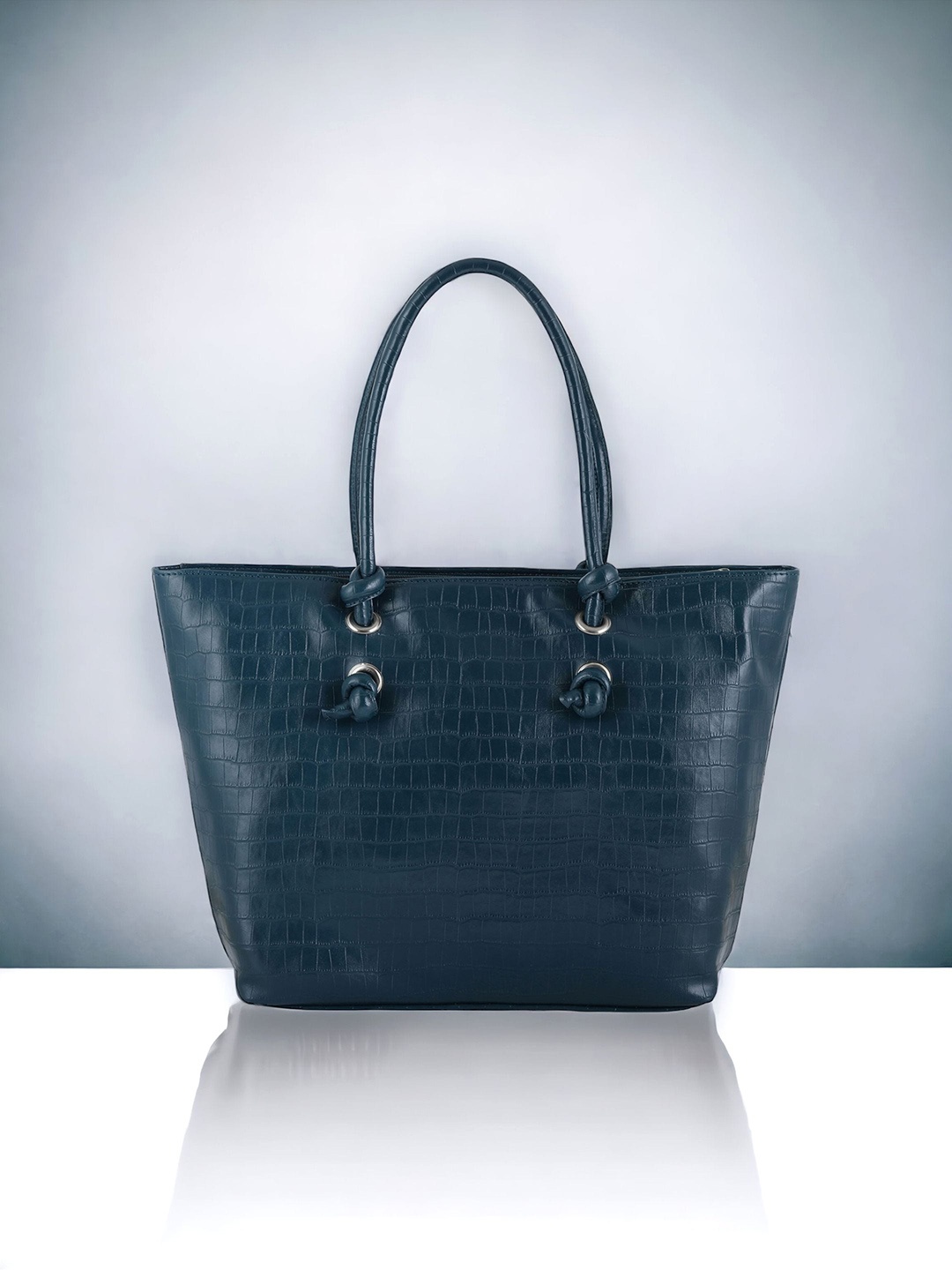 

Toteteca Women Textured Oversized Shopper Tote Bag, Blue