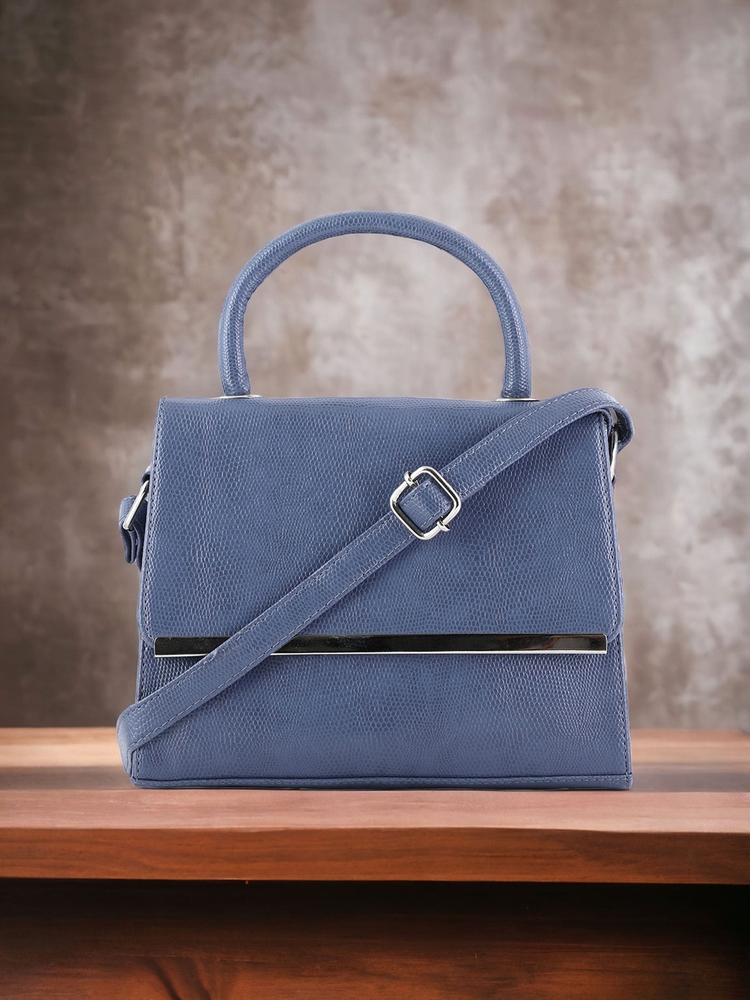 Toteteca Textured Structured Handheld Bag, Blue