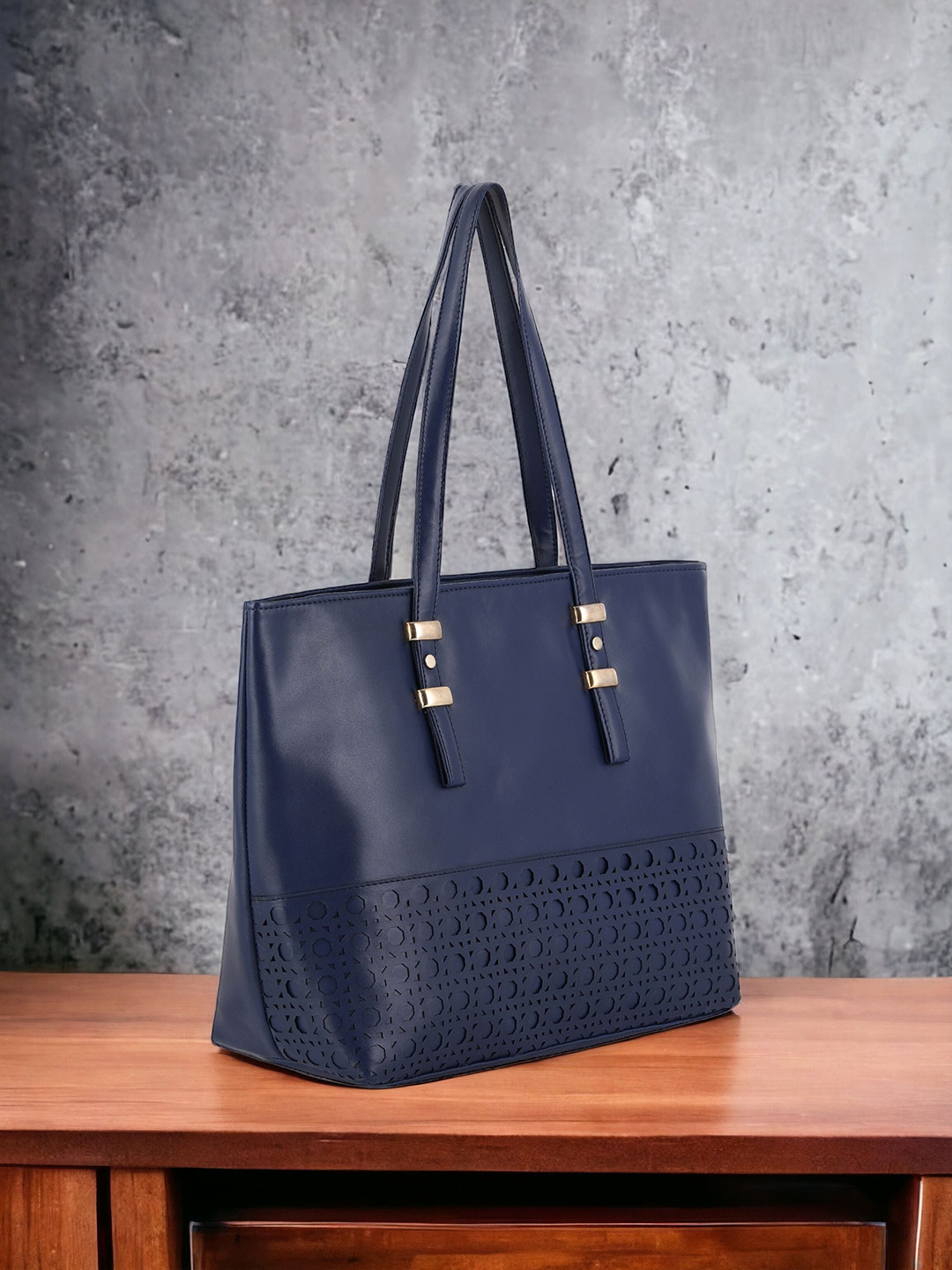 

Toteteca PU Oversized Structured Shoulder Bag, Blue
