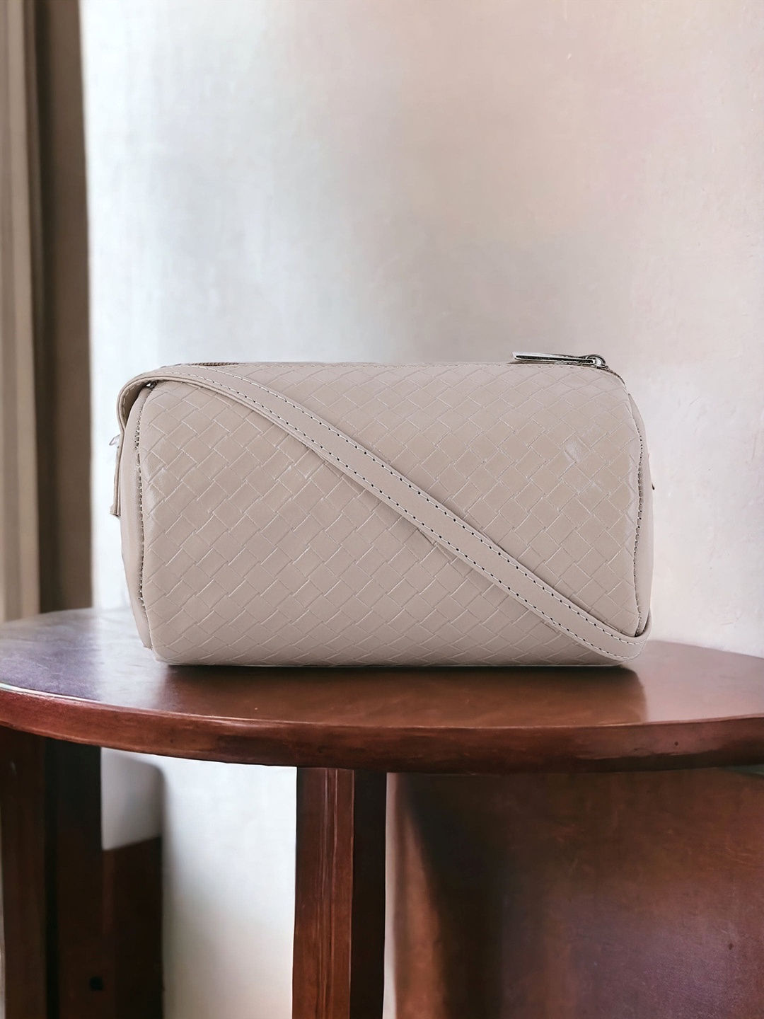 

Toteteca PU Oversized Structured Sling Bag, White