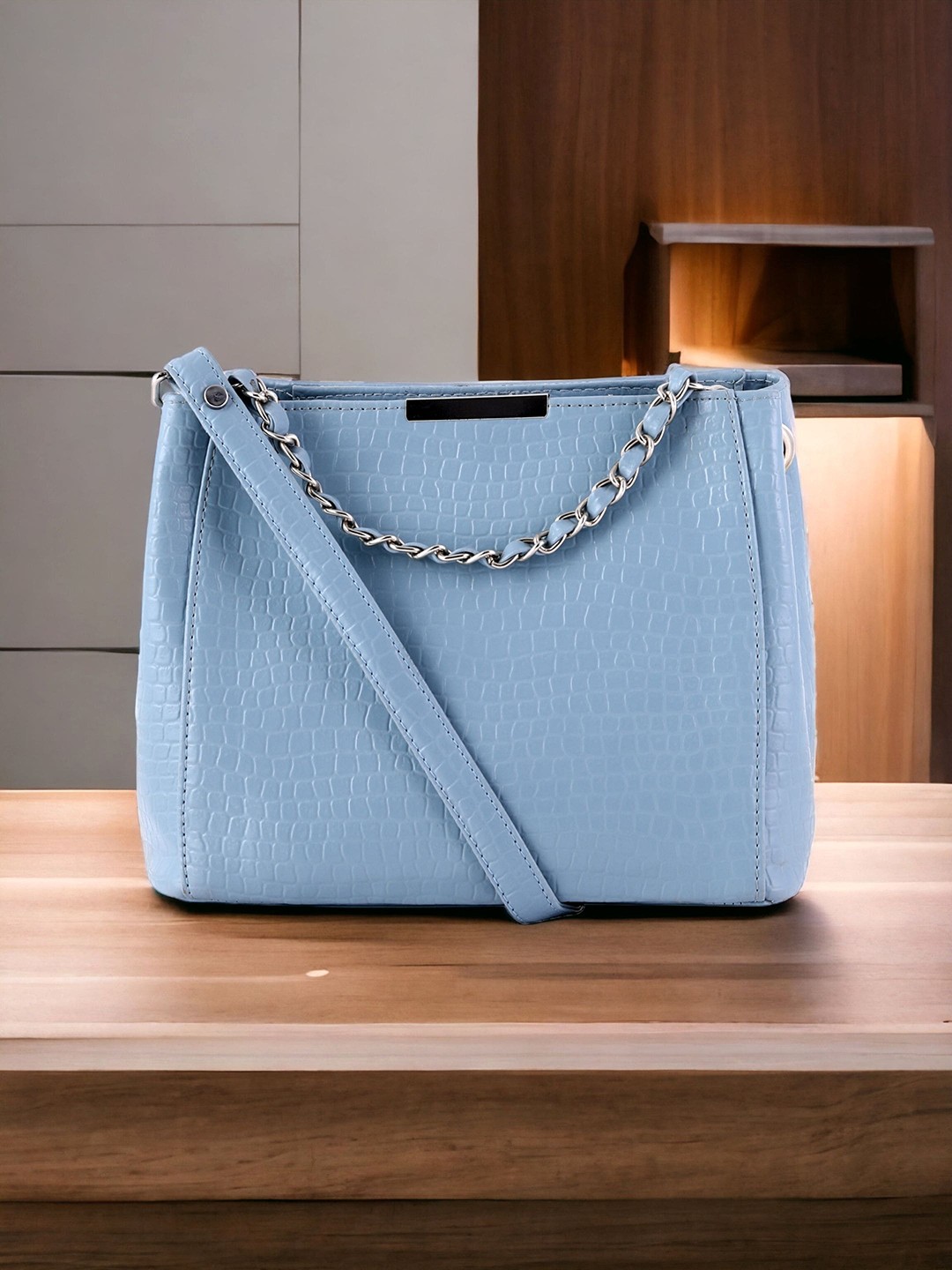 

Toteteca Textured Structured Sling Bag, Blue