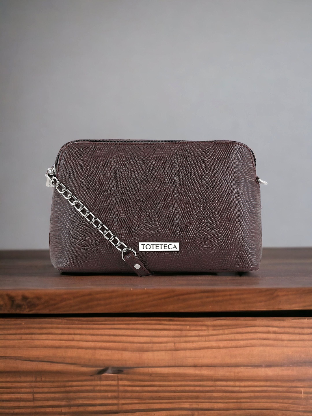 

Toteteca Textured Oversized Structured Sling Bag, Brown