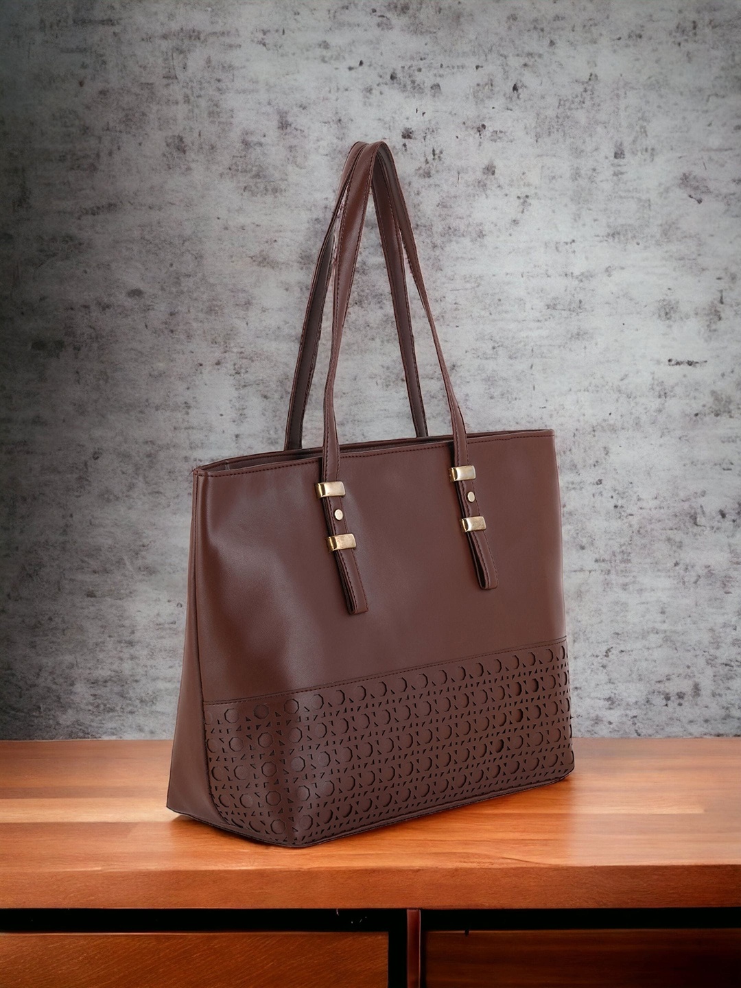 

Toteteca Oversized Structured Shoulder Bag, Brown