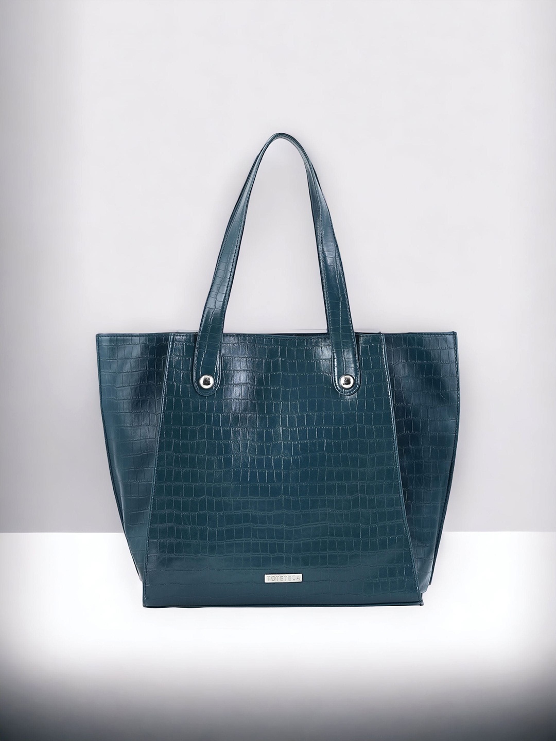 

Toteteca Textured Oversized Structured Shoulder Bag, Blue