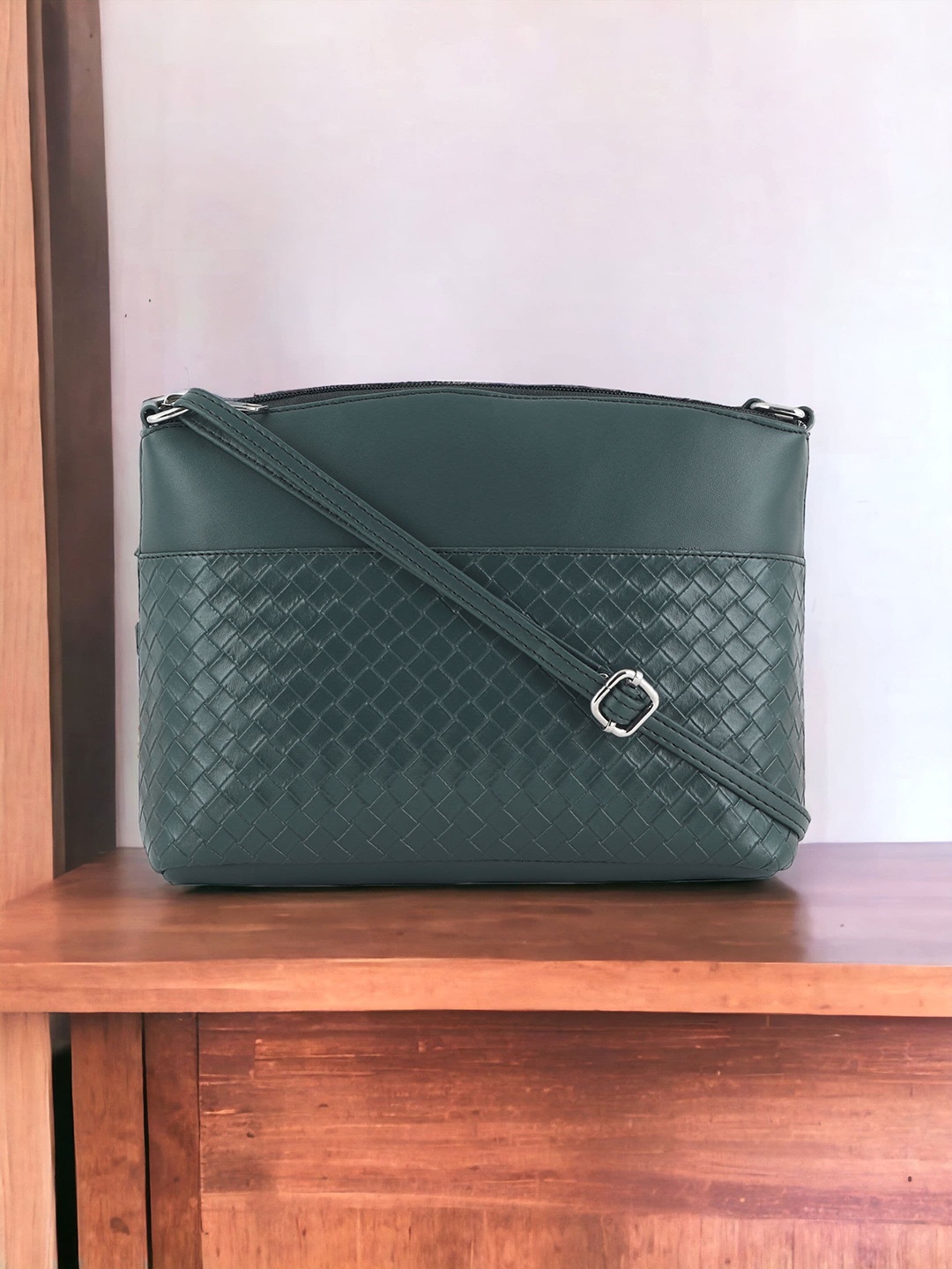 

Toteteca Textured Swagger Sling Bag, Green