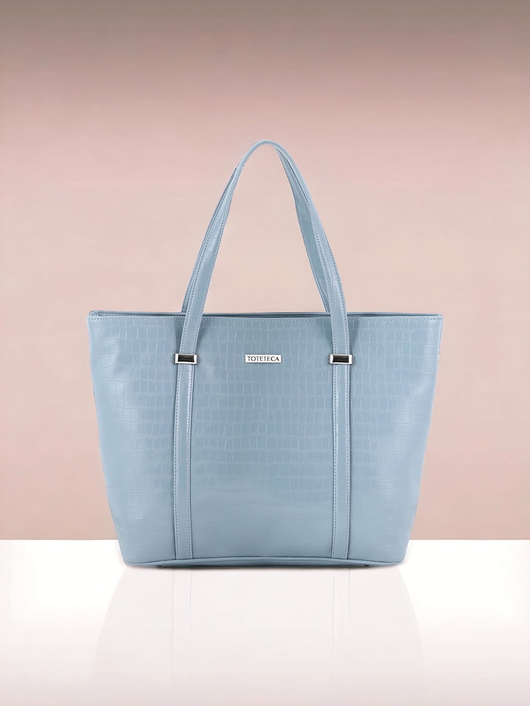 

Toteteca Textured Oversized Shopper Tote Bag, Blue