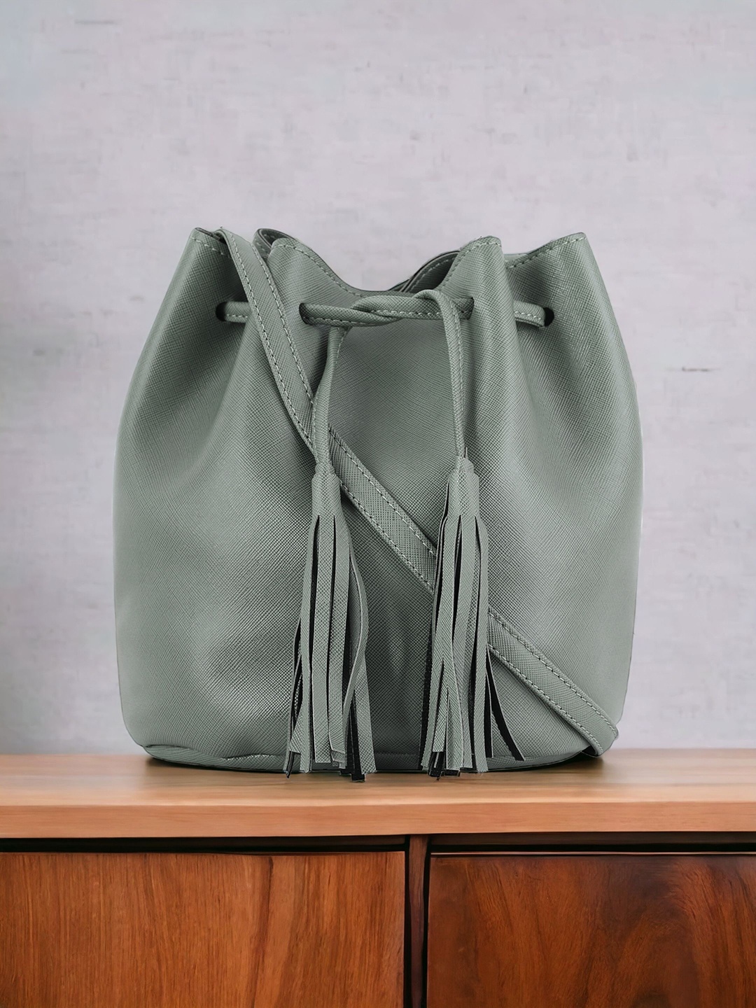 

Toteteca PU Oversized Shopper Tote Bag with Tasselled, Green