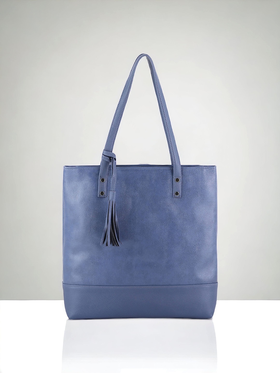 

Toteteca PU Oversized Shopper Shoulder Bag with Tasselled, Blue