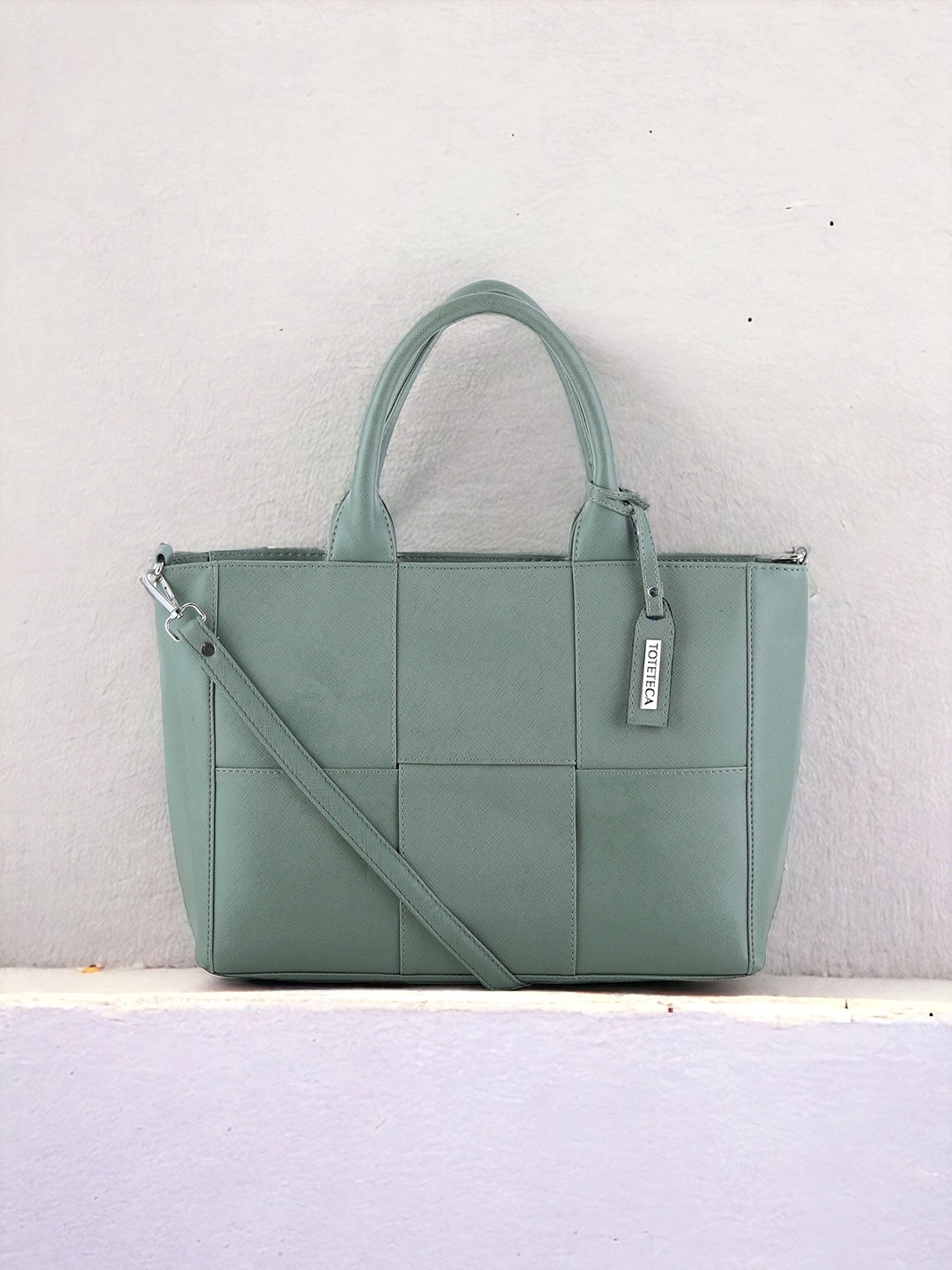 

Toteteca PU Oversized Structured Handheld Bag, Green
