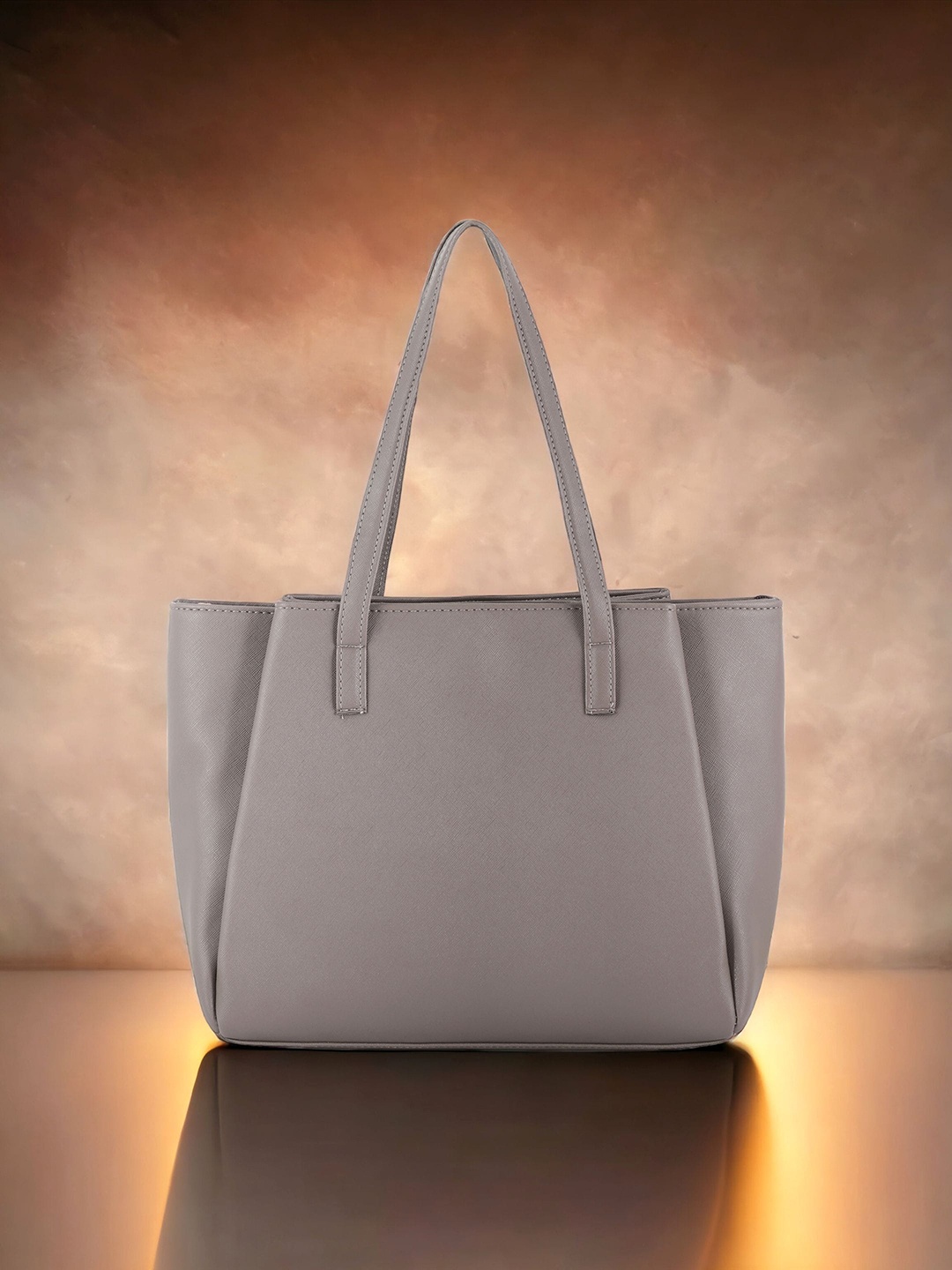 

Toteteca Taupe PU Structured Shoulder Bag