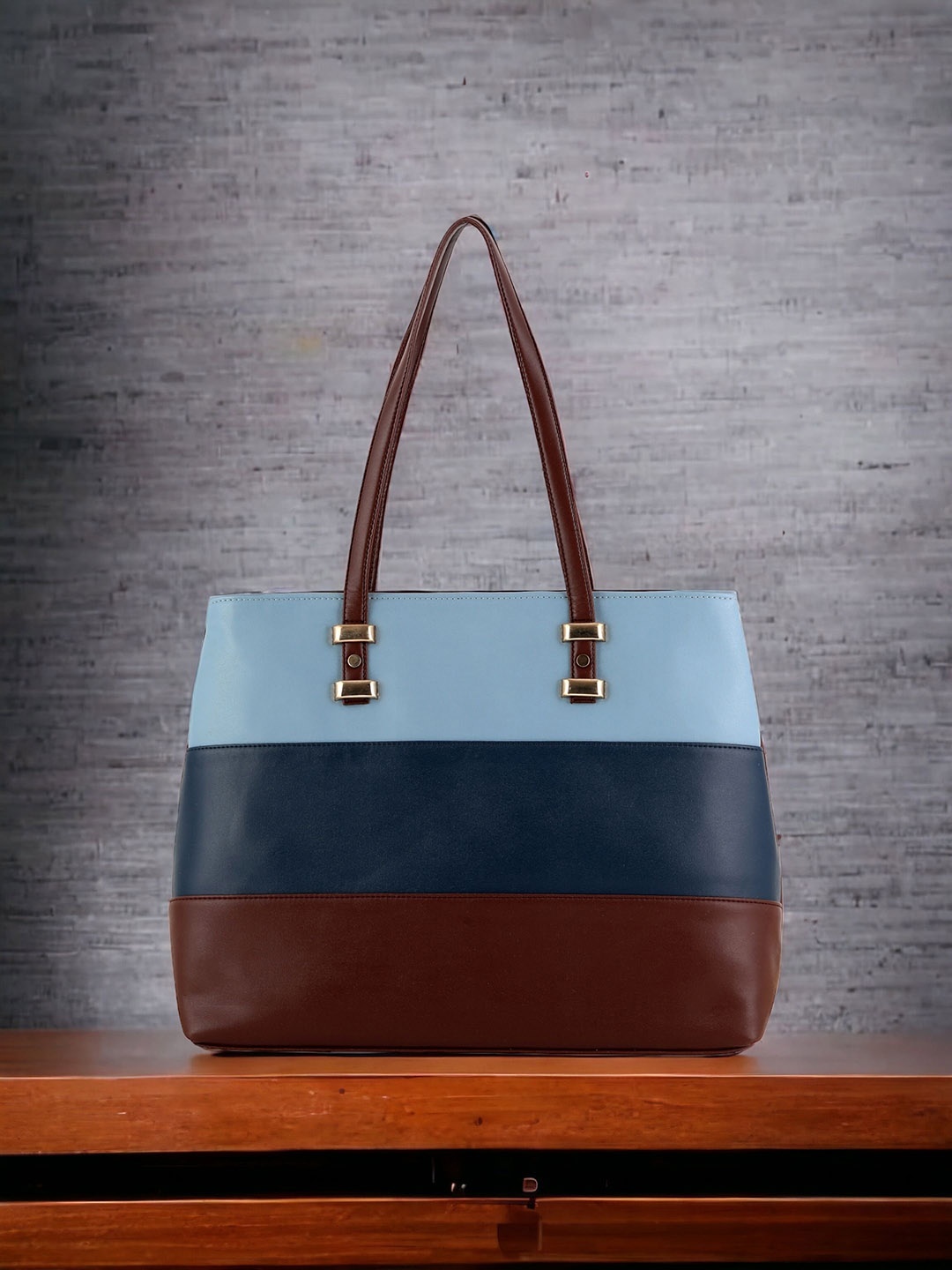 

Toteteca Colourblocked Shoulder Bag, Brown