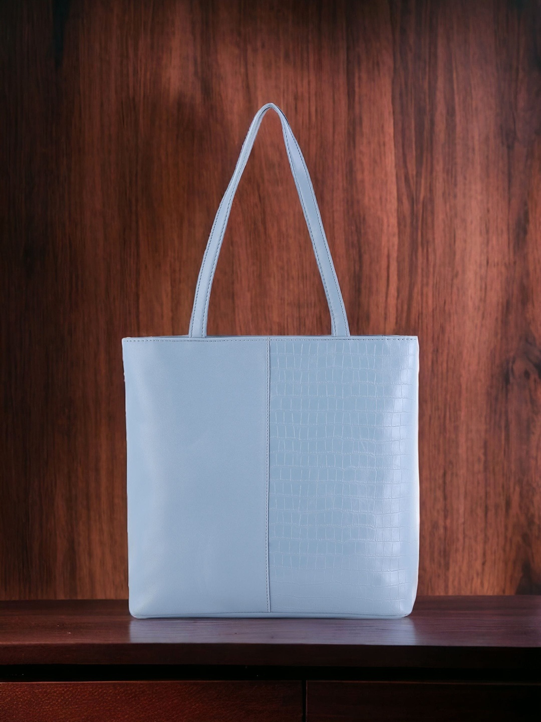 

Toteteca Oversized Bowling Tote Bag with Fringed, Blue