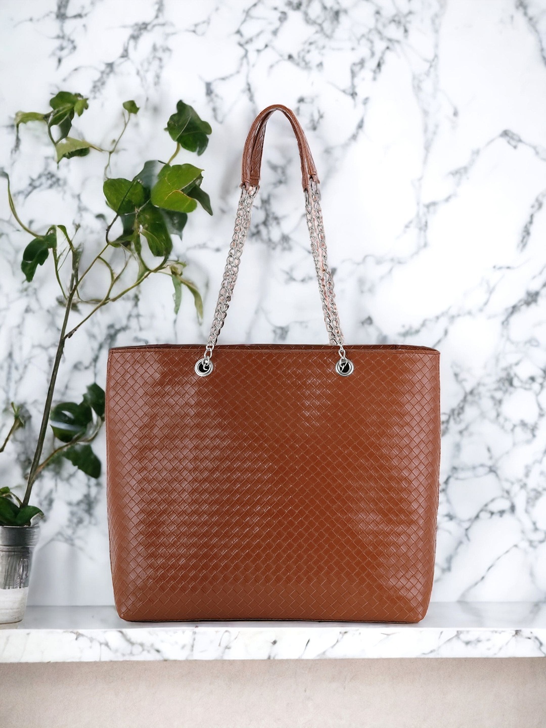 Toteteca Textured Shopper Tote Bag, Tan