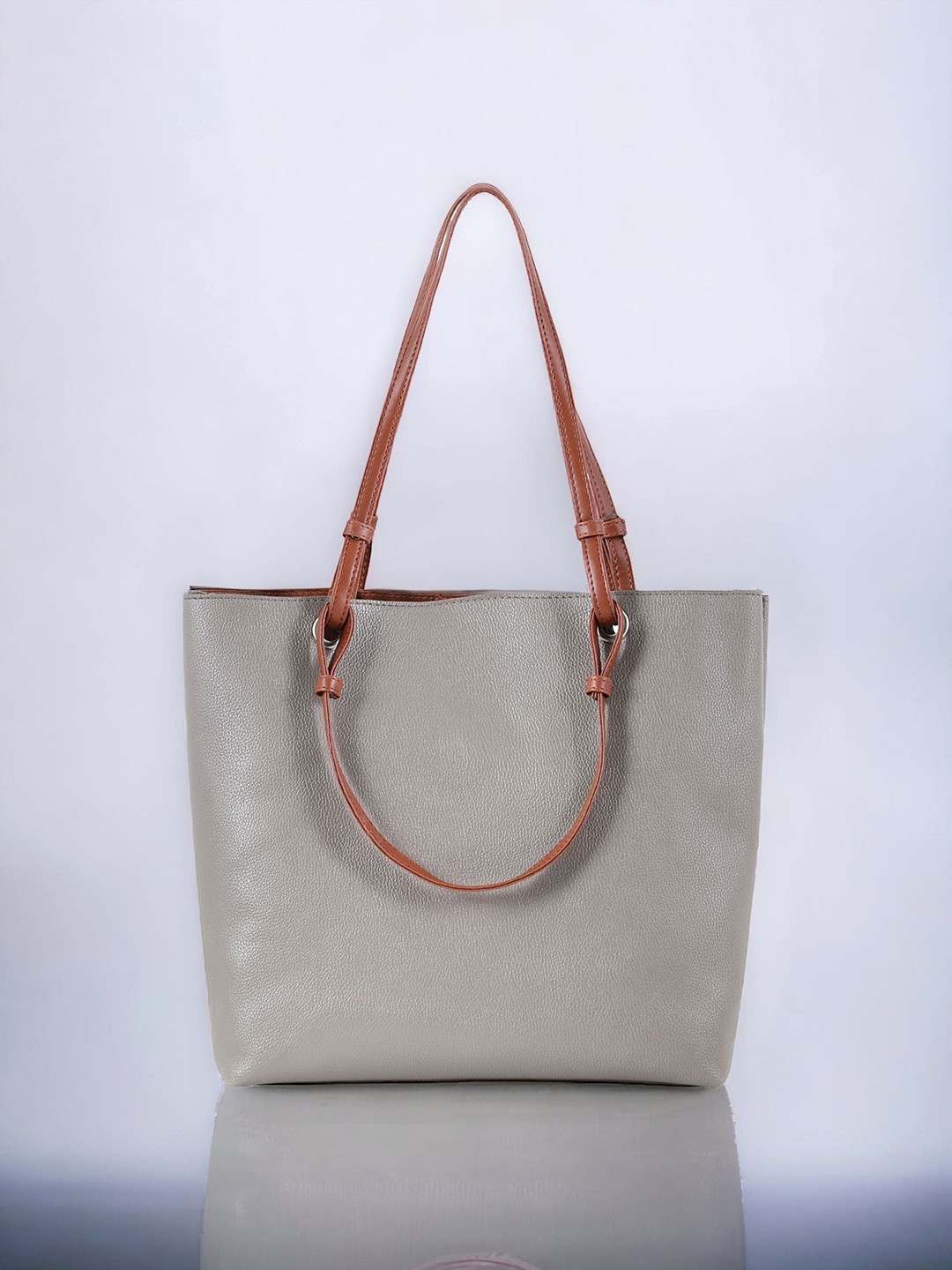 

Toteteca Textured Structured Shoulder Bag, Grey