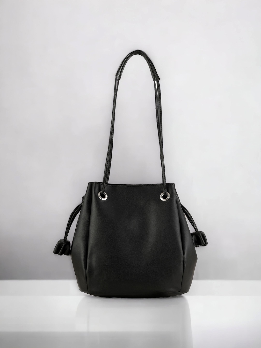 

Toteteca PU Bucket Hobo Bag with Tasselled, Black