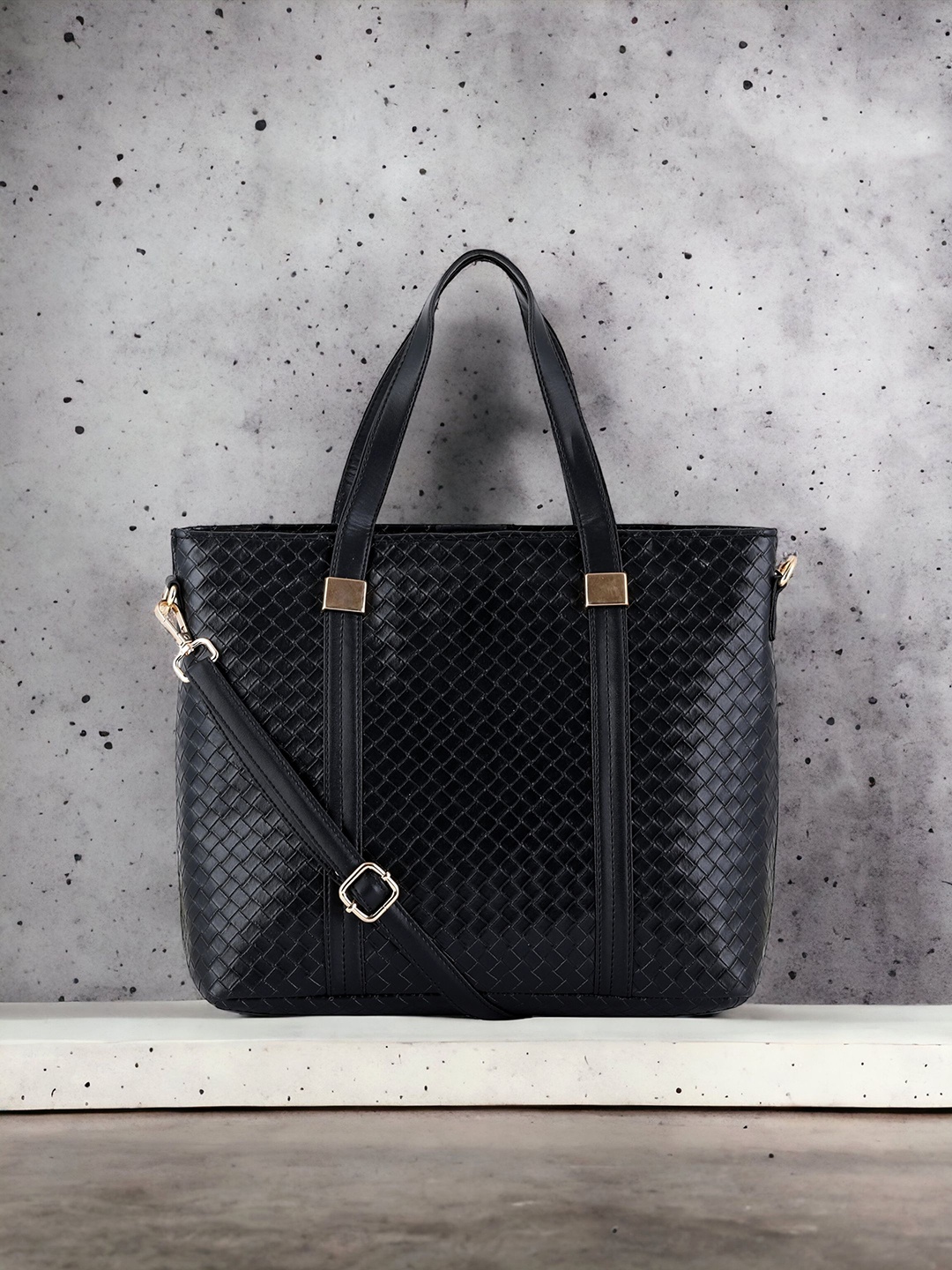 

Toteteca PU Oversized Structured Shoulder Bag, Black
