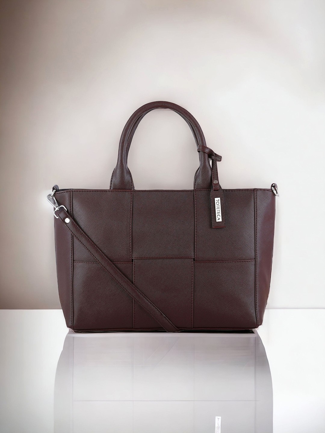 

Toteteca Oversized Structured Shoulder Bag, Brown